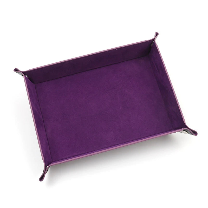 Creative Storage Tray Pu Foldable Box Dice Desktop Rolling Folding Qme purple
