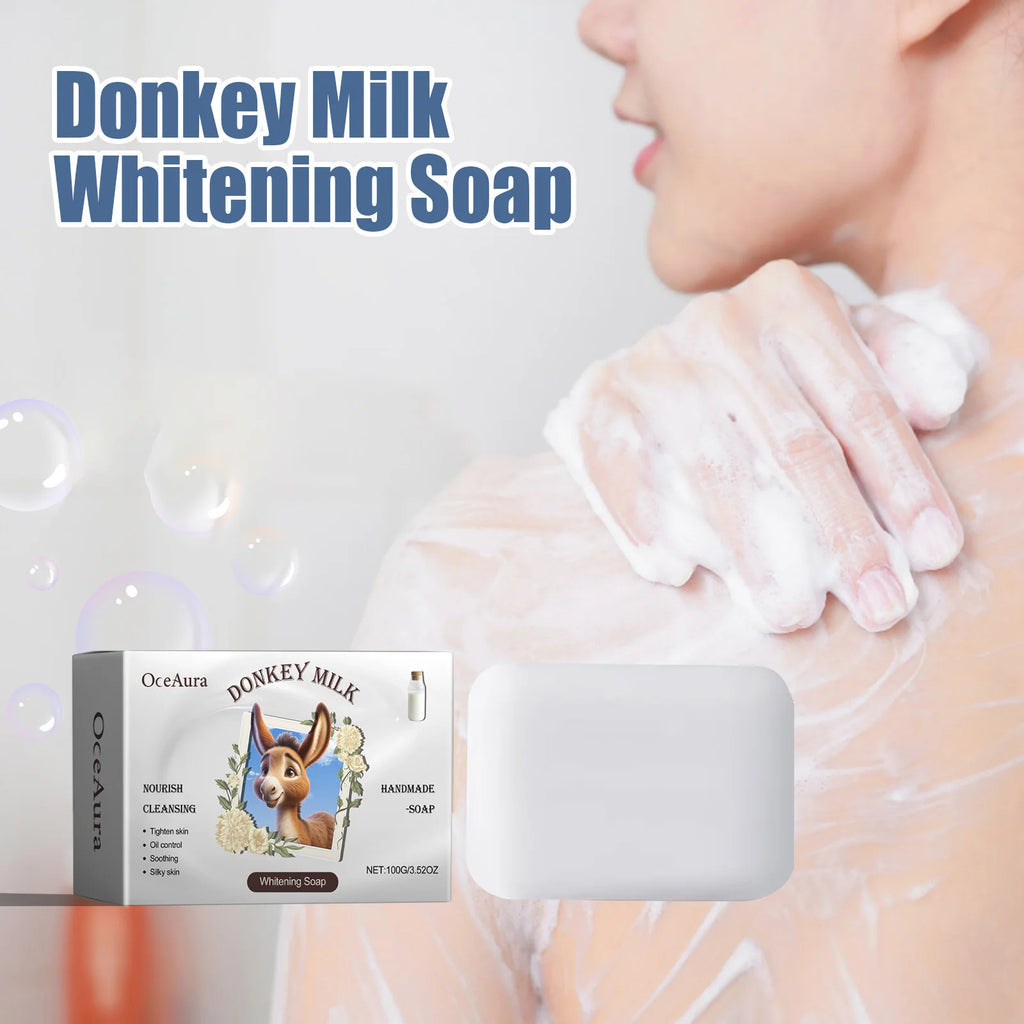 Brightening Body Bath Soap Deep Cleaning Dirt Moisturizing Oil Control Improves Skin Dullness Donkey Milk Natural Handmade Soap Qme