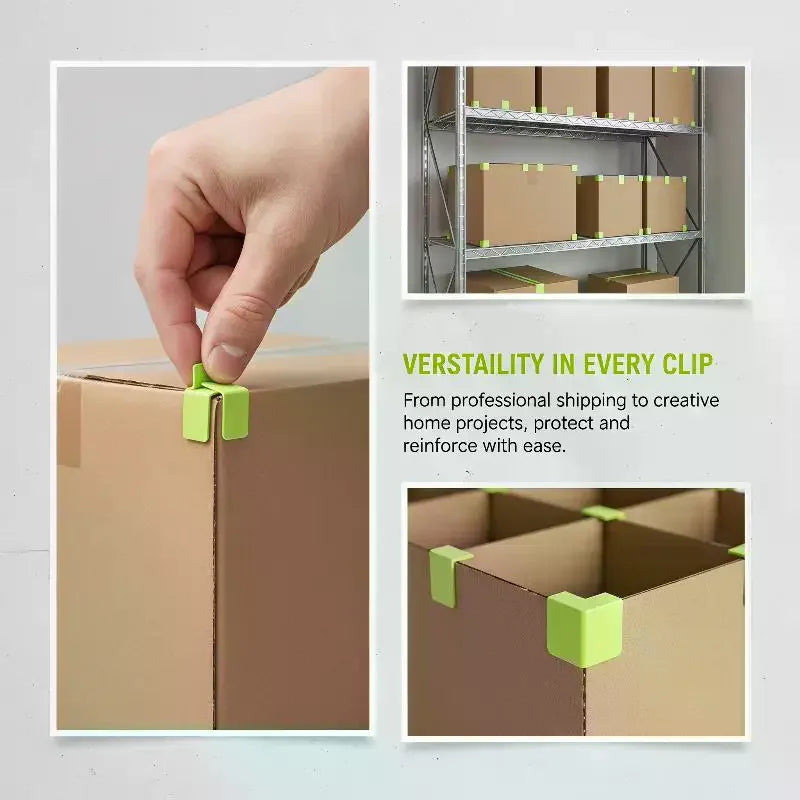 Carton Corner Right Angle Clips,Corrugated Box Edge Reinforcement Fixing Clamps For Box Reuse,Storage Bucket Making(3.1/1.57in) Qme