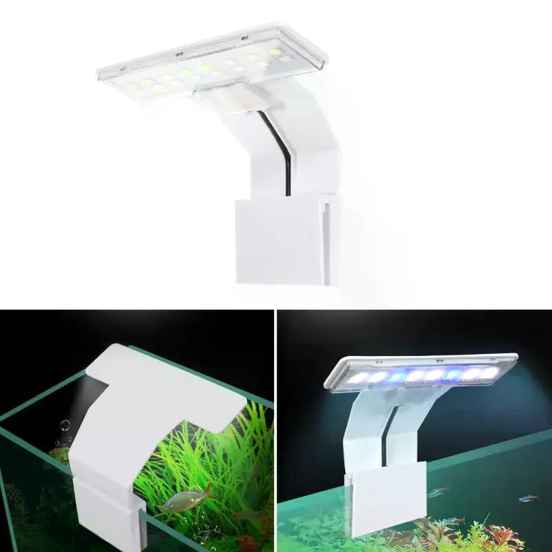 Ultra-Thin LED Aquarium Light Clip-On Fish Tank Light With 3 Color Modes Full Spectrum Bright Lamp for Aquarium Fish Tank Decor Qme