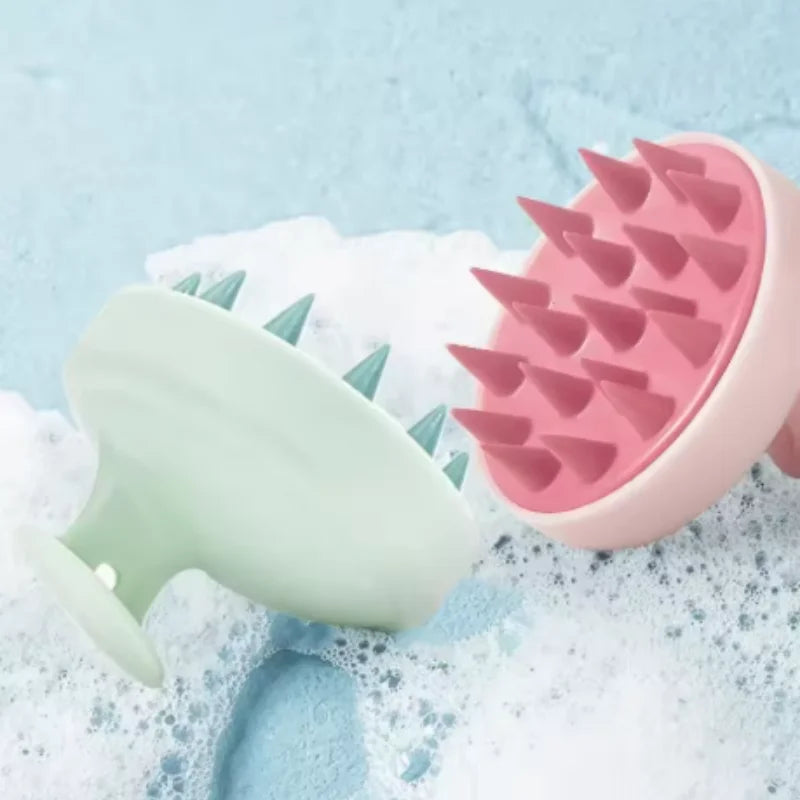 Hair Scalp Massager Shampoo Brush Scalp Scrubber with Soft Silicone Bristles Both Wet Dry Hair Qme