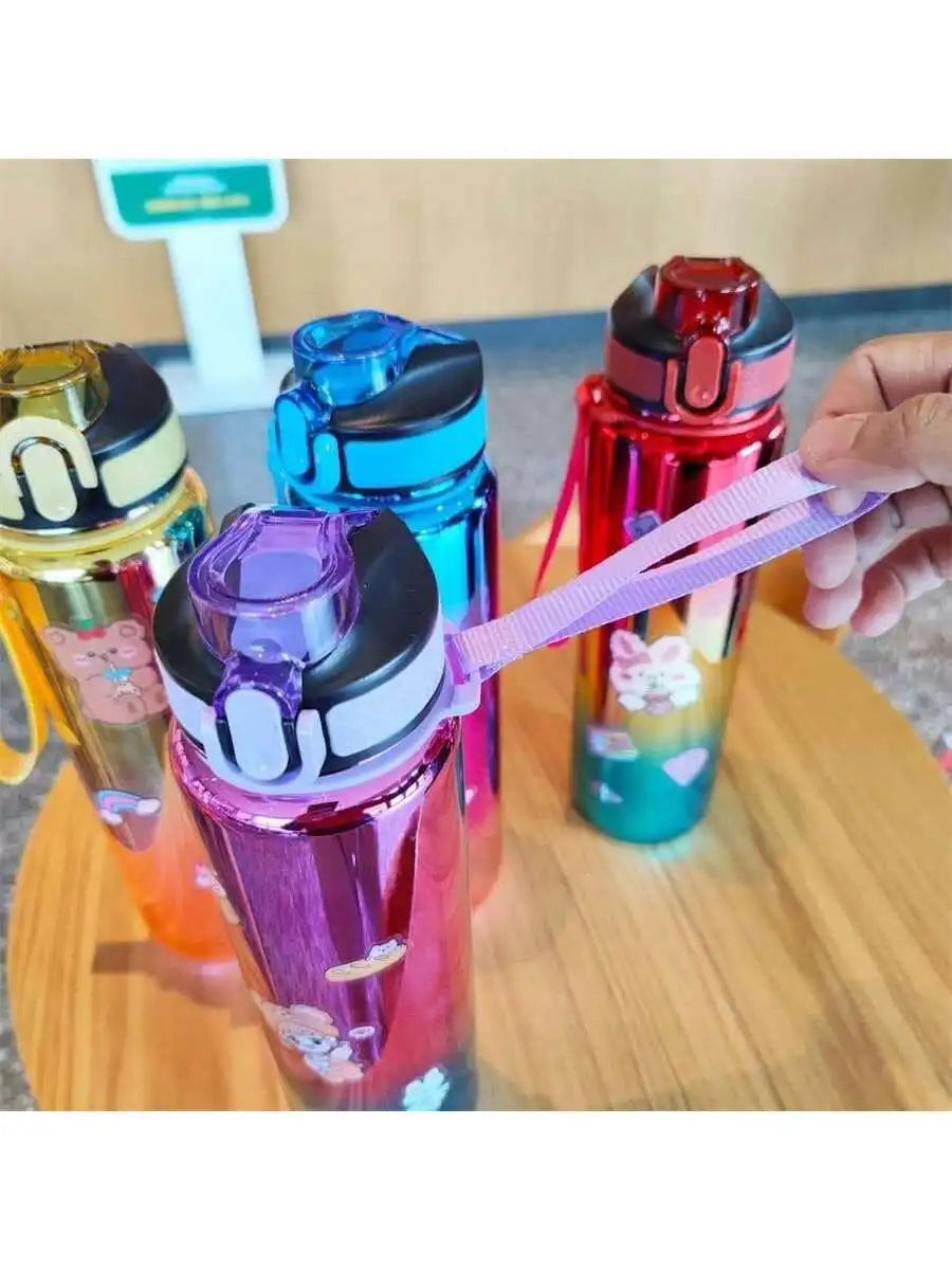 Electroplated Gradient Water Bottle Portable Sports Hydration Flask Qme