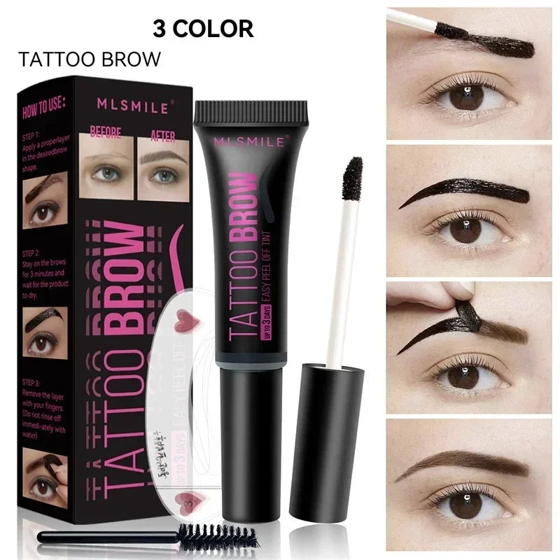 Tearing Eyebrow Gel Makeup Semi-permanent Waterproof Long Lasting Tattoo Tint Sweatproof Peel Off Dye Eyebrow Cosmetic Qme