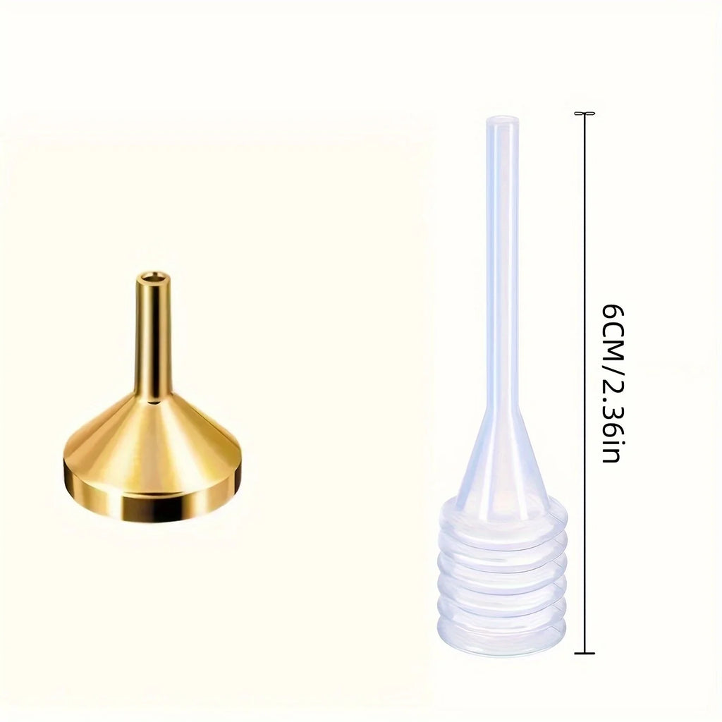 Metal Small Funnel and Straw for Perfume and Essential Oils, Easy to Dispense and Add Various Liquids Special Tools Qme