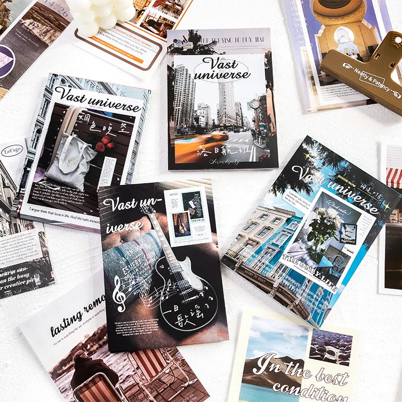60 sheets INS Landscape Scrapbooking Collage Junk Journal School Stationery Supplies Aesthetic Decorate Planner Background Paper Qme