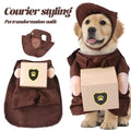 Creative Pet Transformer Costume Postman Styling Dress Up Costumes Funny Party Cosplay Dog Clothes Cute Cosplay Supplies Outfits Qme Brown L