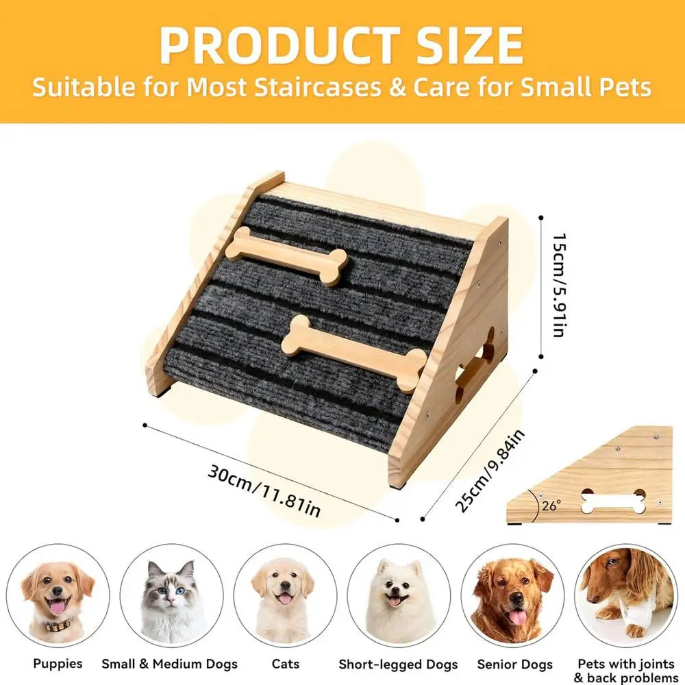 Pet Ramps Stairs 2 Anti-slip Wooden Wedges Felt Mat Dog Stair Helper Qme 2pcs China Mainland