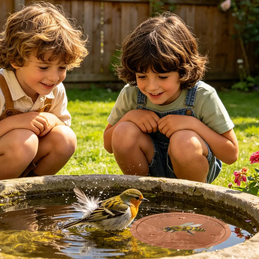 Bird Bath Purification Disk Bee Pattern Filtration Ornaments Metal Bird Bath Purification Disk For Outdoor Garden Deck Patio Qme