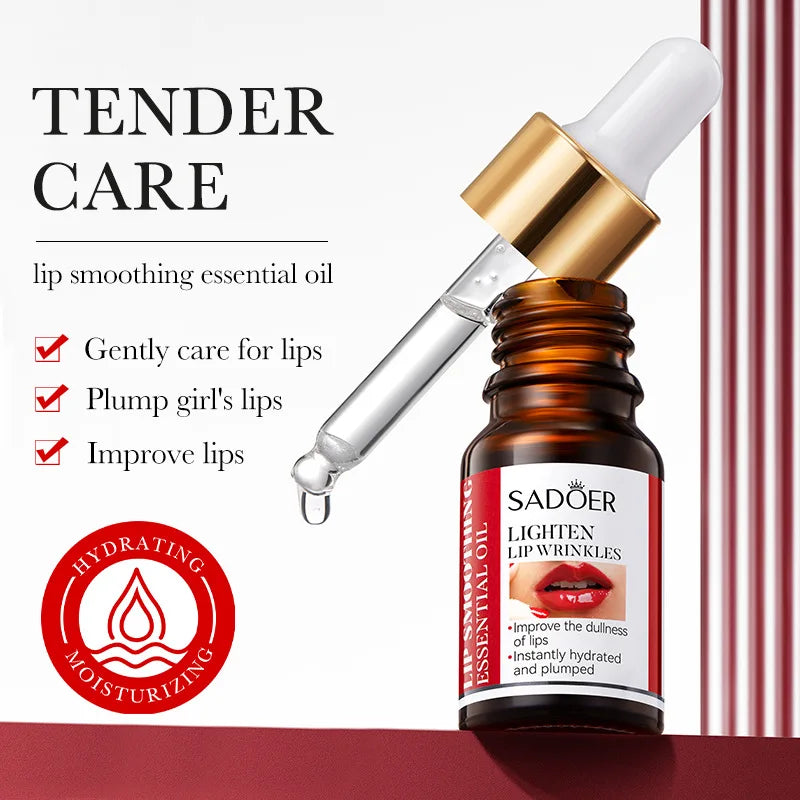 Lip Booster Plumping Serum Oil Hyaluronate Acid Moisturizing Sexy Enhancer Non-Irritating Brighten Fade Lines Plump Products Qme