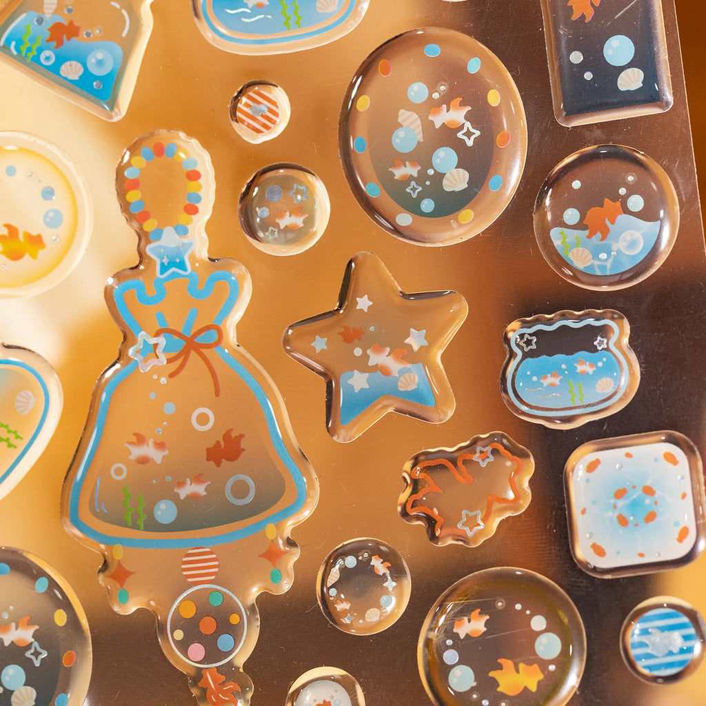 1 Sheet Cute Laser Silver Epoxy Sticker for DIY Scrapbooking Collage Guitar Phone Case Notebook Decoration Qme