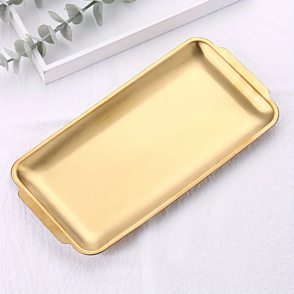 Square storage tray, multi-purpose nail tool storage tray, nail clipper tray, nail studio desktop tool storage tray, Qme golden