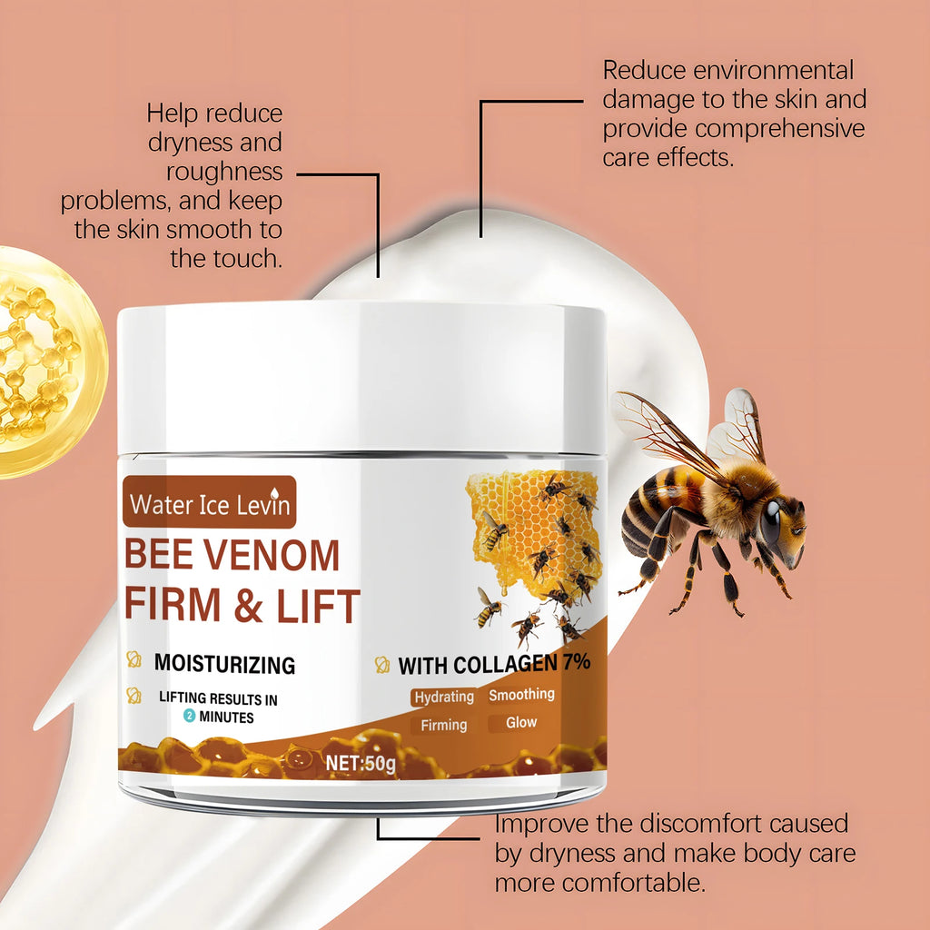 Bee Vemon Instant Facial Lifting Cream 50g | Smooth | Types of Face and Neck Creams, Containing Retinol and Collagen, Alcohol-Free. Qme