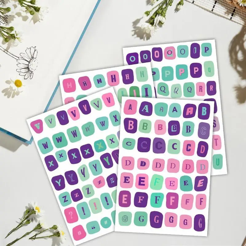 Vintage English Alphabet Stickers Self-adhesive Easy Peel Decals 100+ Qme I