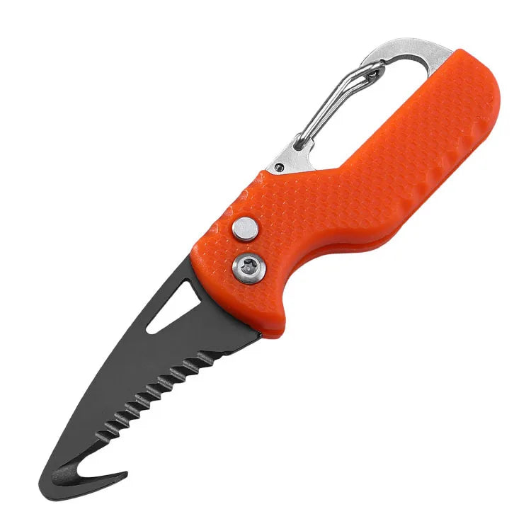 Portable Folding Knife Express Parcel Stainless Serrated Hook Cutter Qme Orange Black