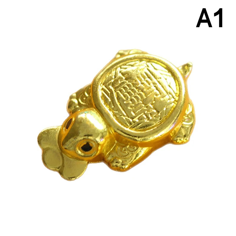 Fengshui Lucky Turtle Wallet Charm Money-biting Turtle Ornaments Decor With "Daily Wealth" For Longevity Financial Protection Qme A1