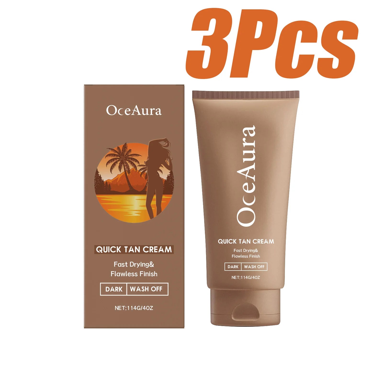 Body Self Tanning Cream Natural Bronzing Self Tanning Lotion with Moisturizing & Nourishing Oils Healthy Glow Sunless Tanner Qme 3 x 114g Boxed