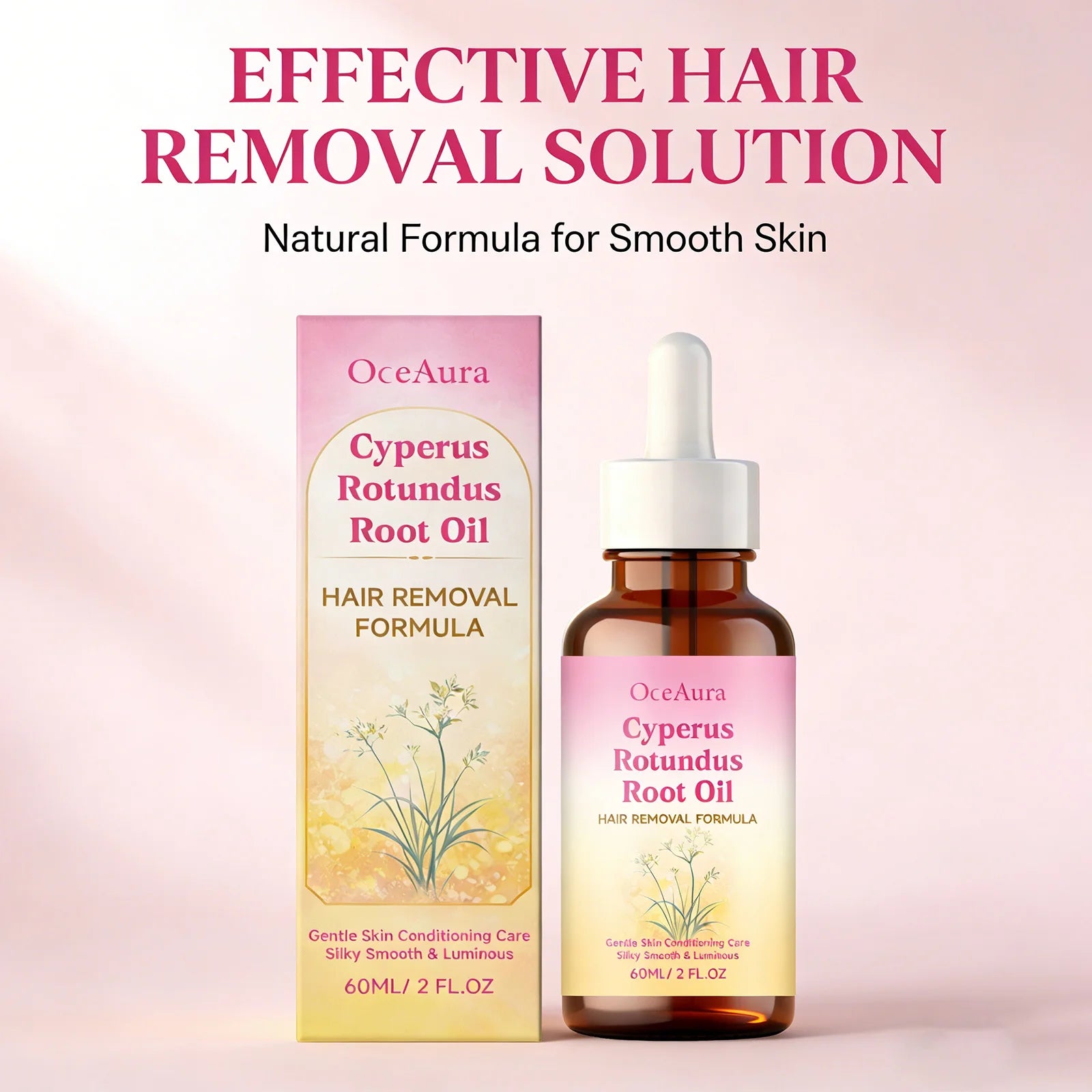 Oceaura Hair Removal Essential Oil Underarm Legs Arms Hair Growth Inhibitor Depilatory Relieve Dryness Moisturize Body Care 60ml Qme