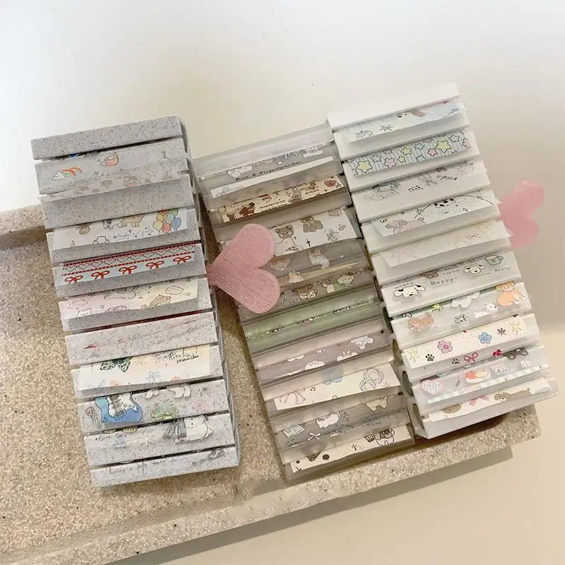 Portable Cartoon Nail Art Sticker Transfer Paper Storage Box Display Qme