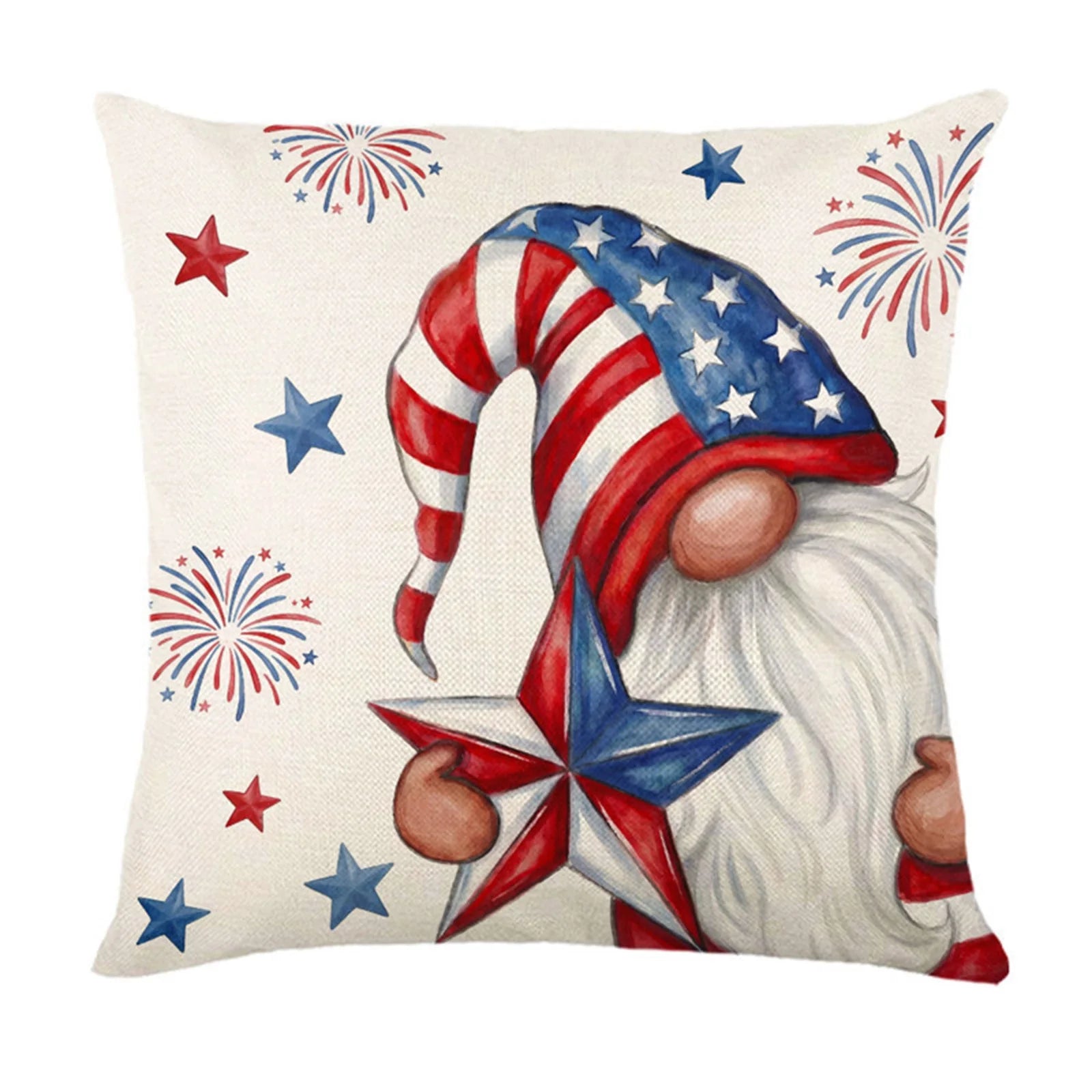 American 250th Anniversary Independence Day Theme Star Striped Pillow Case Sofa Cushion Holiday Party Decorative Cover Qme A One Size