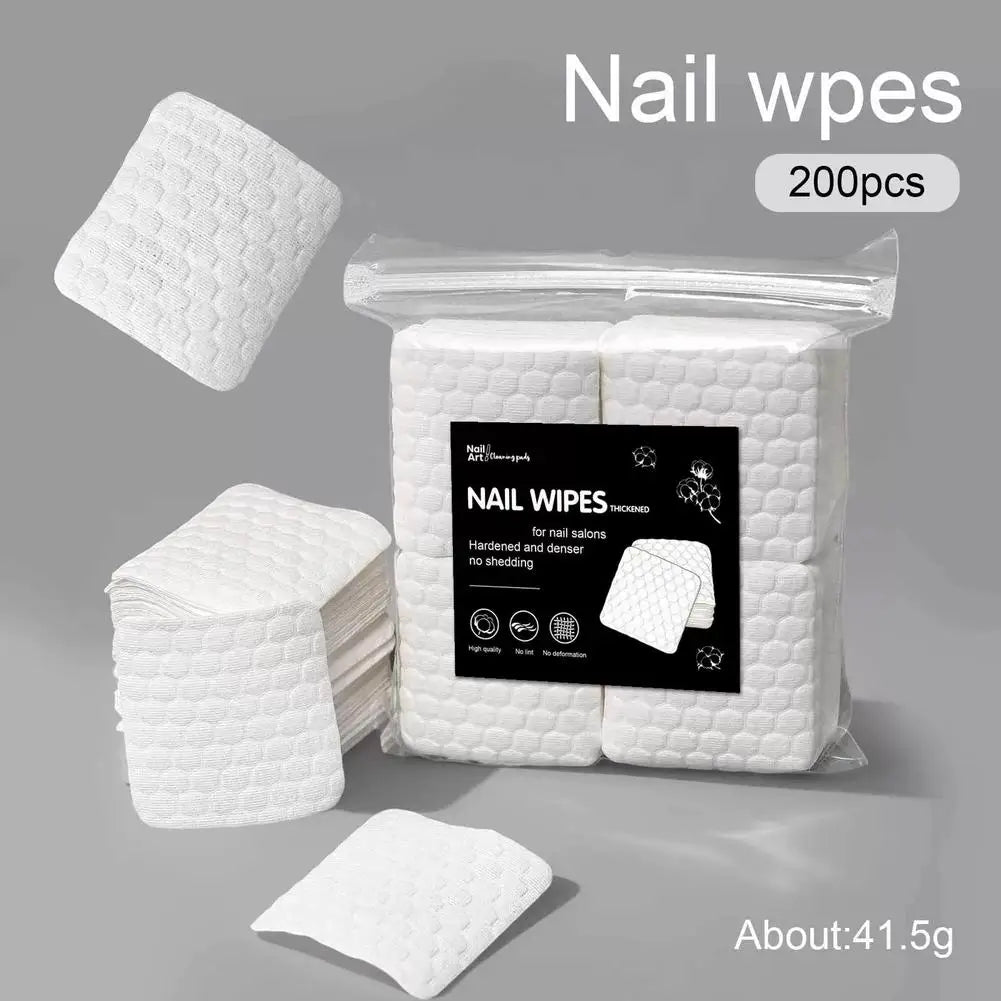 Nail Polish Remover Dry Pads Lint Wipes 200 Absorbent Soft Salon Qme
