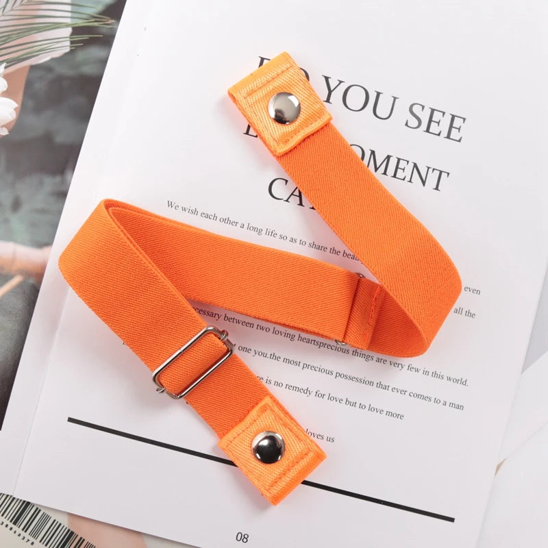 Buckle-free Elastic Invisible Belt Women Without Buckle Jeans Easy Qme Orange 60-95cm China Mainland