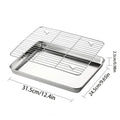Baking Pans Set Stainless Steel Non-stick Multipurpose Trays With Cooling Rack Cooking Wire Rack For Cooking BBQ Outdoor Table Qme China Mainland WHITE