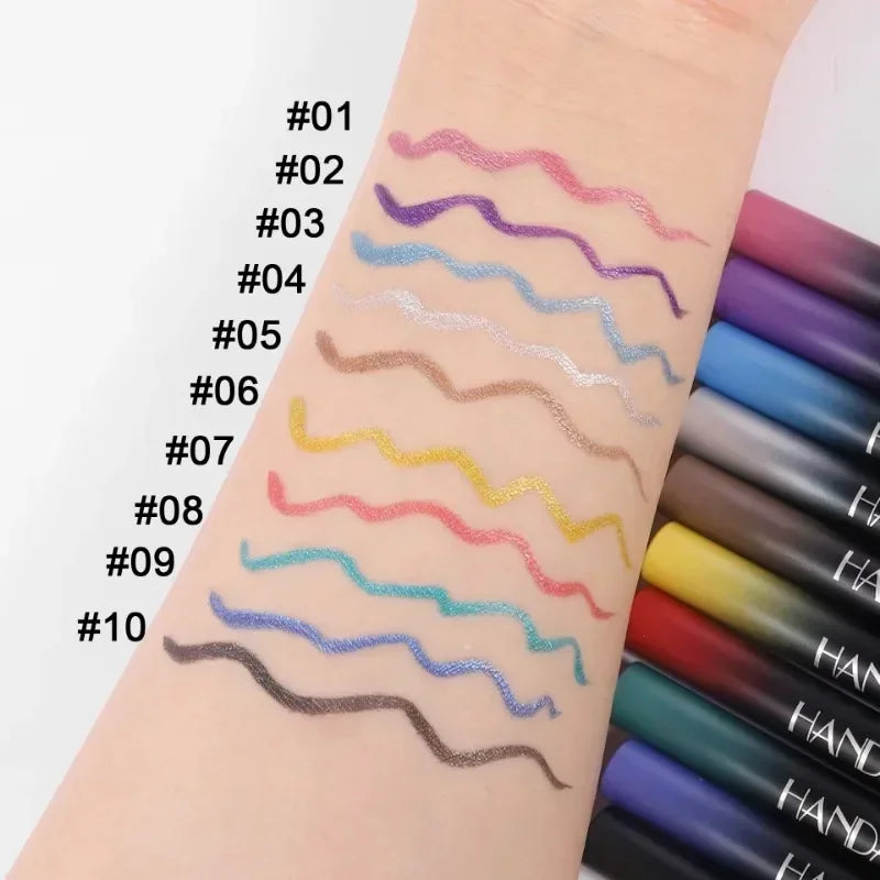 Pearlescent Eyeliner Stick Pen Glitter Eyes Shadow Waterproof Shimmer Eye Liner Pen Shiny High-gloss Cosmetics Beauty Make Up Qme