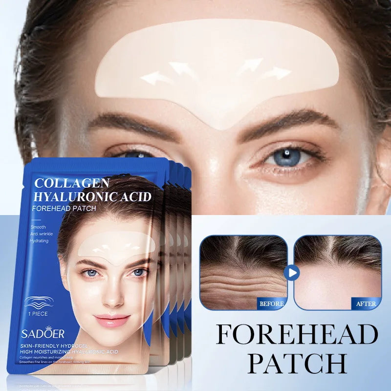 SADOER Hyaluronic Acid Collagen Face Mask For Forehead Eyes Cheek Moisturizing Firming Hydrating Facial Patches Skin Care Qme