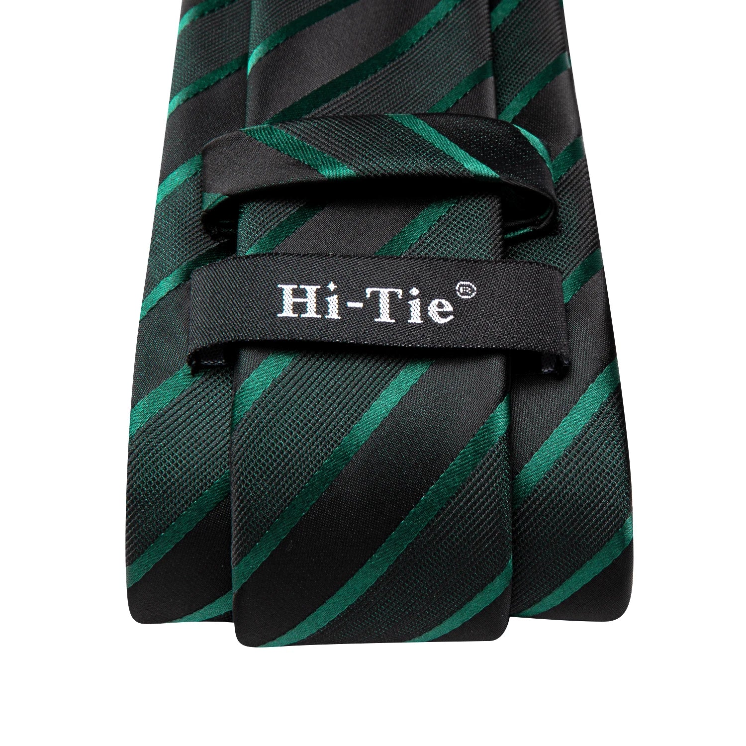 Black Green Striped Ties Men Wedding Accessories Mens Necktie Pocket Qme