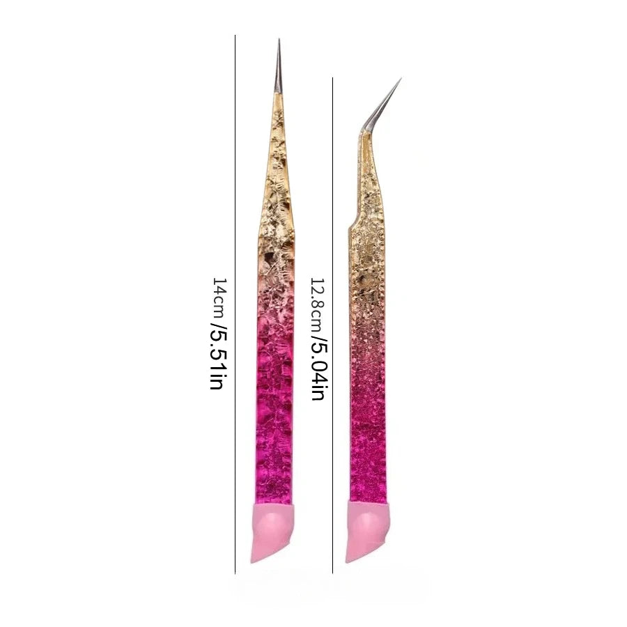 Double Ended Silicone Nail Art Tweezers Pressing Head Stickers Qme