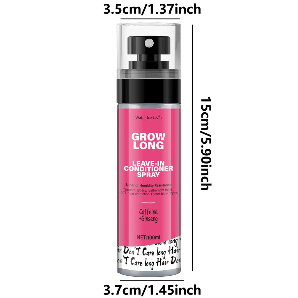 Leave-In Conditioner Spray and Smoothing Agent, Long-Lasting Biotin - Anti-Frizz Deep Conditioner for Split Ends and Breakage - with Vitamin E, Caffeine, and Ginseng, Suitable for Curly, Dry, and Damaged Hair Qme