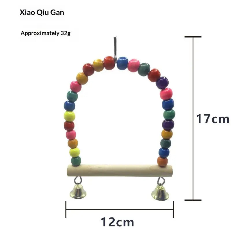 Bird Climbing Toys Cage Accessories Colorful Pet Swing Cloud Ladder Qme A2
