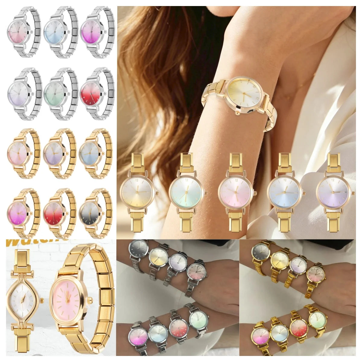 New High Quality Chic Design Minimalist Women Men Simple Round Oval Watch Stainless Steel Strap Fashion Daily Party Perfect Gift Qme