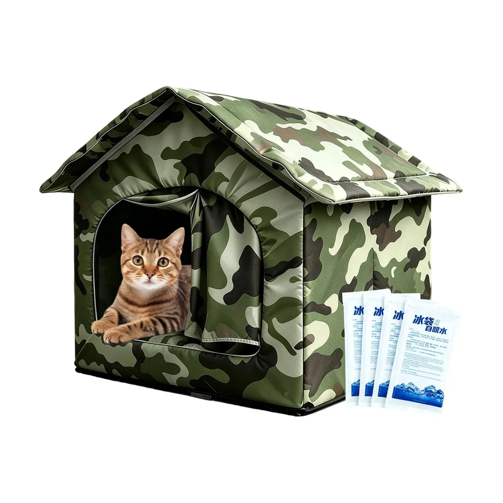 Cooling Cat House Waterproof Kitten House Cool Down Cat Nest for Pet Parents Trainers Animal Lovers Apartment Home Office Qme