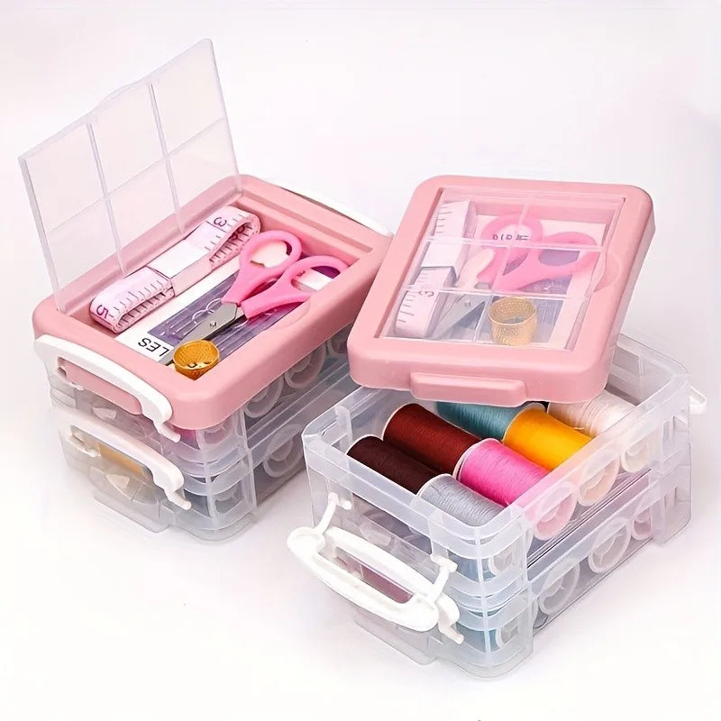 30pcs Needle And Thread Box Set, Household Sewing Repair Needle Box with Transparent Storage Box Fabric Organizer Qme