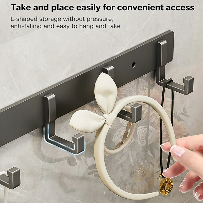 Moisture Isolation Aluminum Alloy Wall Hook Easy Clean Design for Laundry Room Cleaning Tool and Sundry Wall Hanging Arrangement Qme