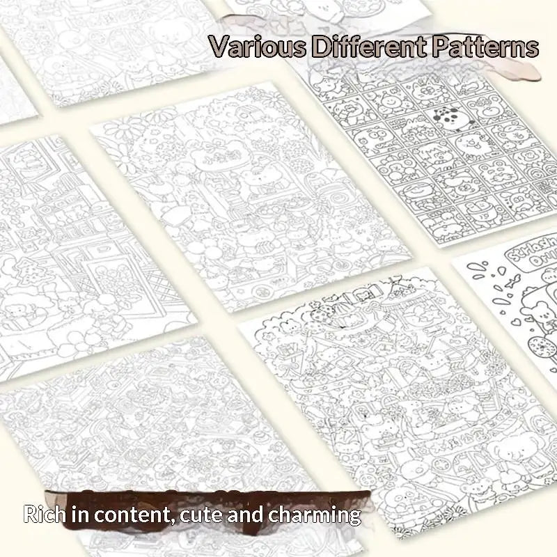 Decompression Copying Sketch Book Containing Rich Funny Elements Qme