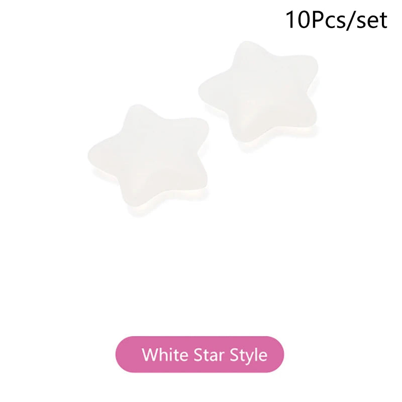 5 Pairs Anti Slip Ear Hook Silicone Star Moon Eyeglass Eyewear Qme Star White