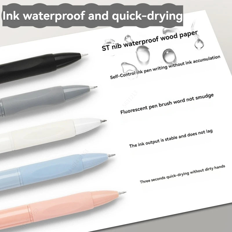 5 Pcs Gel Pen Ins Smooth Press Quick-drying 0.5mm Black Pen Ballpoint Pens School Supplies Stationery Qme