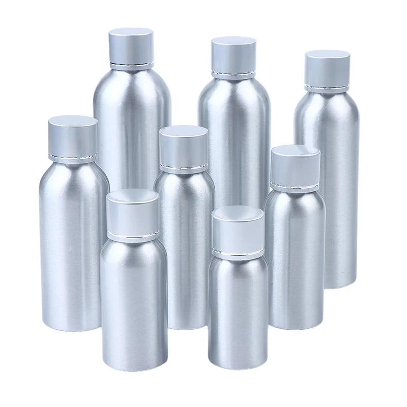 Silver Lid Aluminum Container Travel Bottle 30 50 60 100 120 150 200 Qme