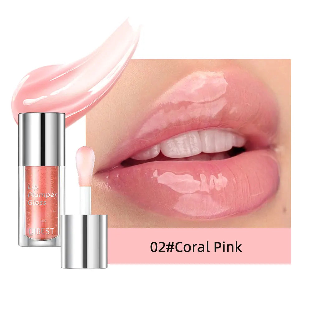 Crystal Jelly Moisturize Lip Oil Plumping Lip Gloss Natural Moisturizer Long-lasting Lip Balm Lip Care Makeup Lip Plumper Qme 02 Coral Pink