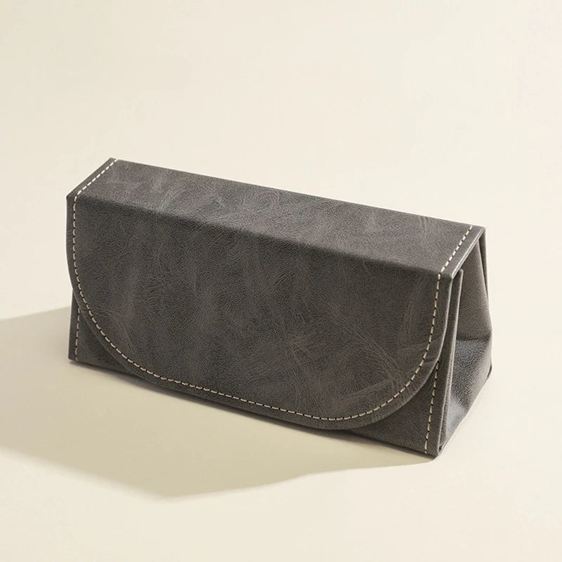 Premium PU Large Capacity Men's Eyeglass Case Ins Style Shockproof Portable Glasses Storage Box Eyeglass Box for Gift Qme