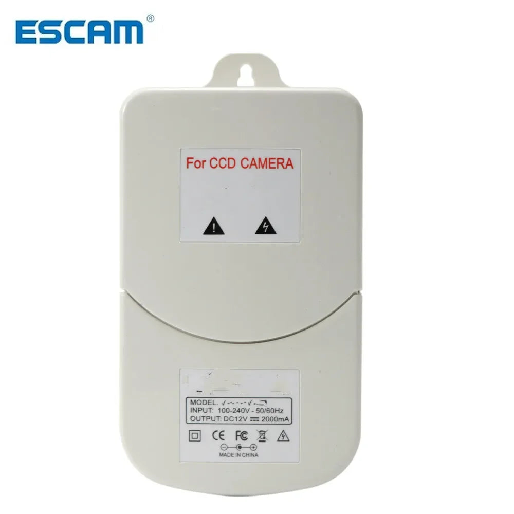 2pcs AC100-240V Professional waterproof surveillance camera power supply DC12V 2000mA ourdoor camera power adapter Qme