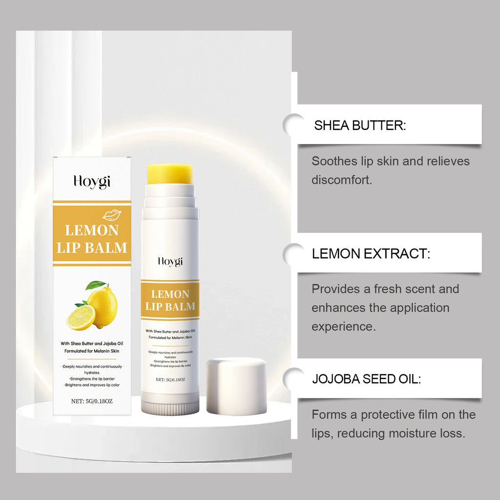 Lip Balm Care Series Lasting Moisturizing Nourishing Lip Care Lemon Turmeric Soothing Tallow Hydrating Balm for Dry Chapped Lips Qme