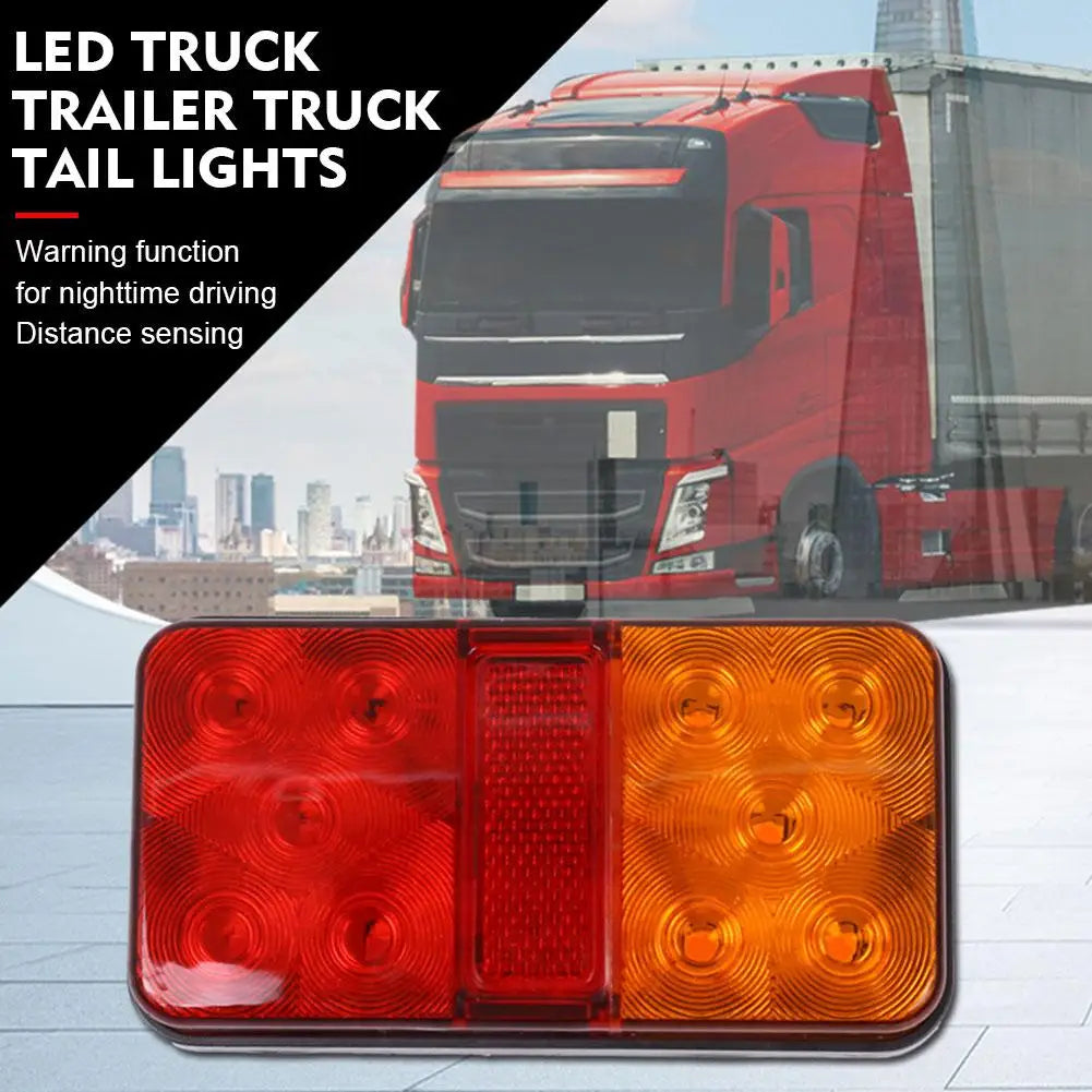 NEW 12V/24V/12-80V LED Truck Tail Lamp Taillight Turn Signal Indicator Stop Lamp Rear Brake Light For Car Truck Trailer Qme
