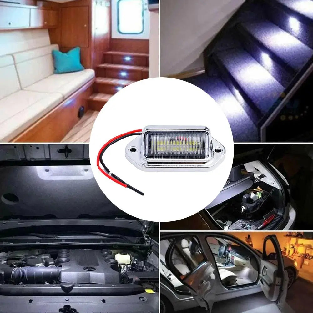 LED Car License Number Plate Light For SUV Truck Trailer Van Tag Step Lamp White Bulbs Car Products License Plate Lights Qme