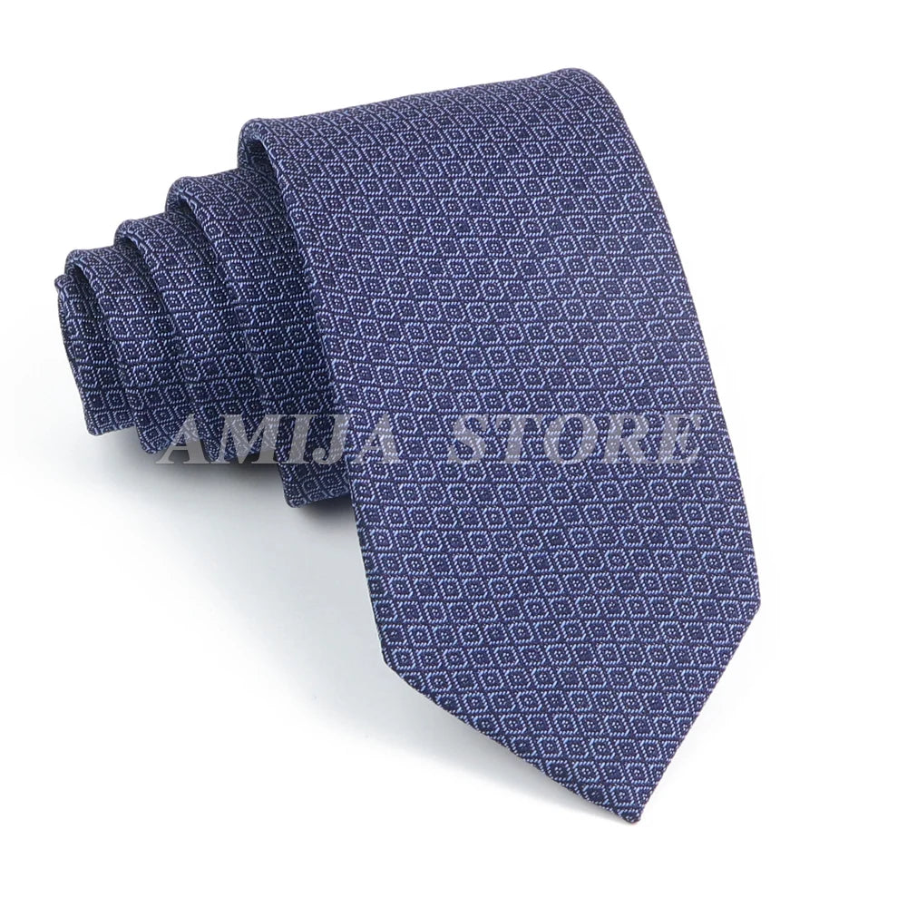 Tie Men Gravatas Wholesale Fashion Woven Luxury Necktie Dark Grey Dot