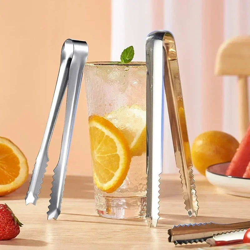 Stainless Steel Ice Tongs Bread Cake Clamps Salad Coffee Sugar Cubes Clips for Restaurant Bar Party Serving Tongs Kitchen Tools Qme