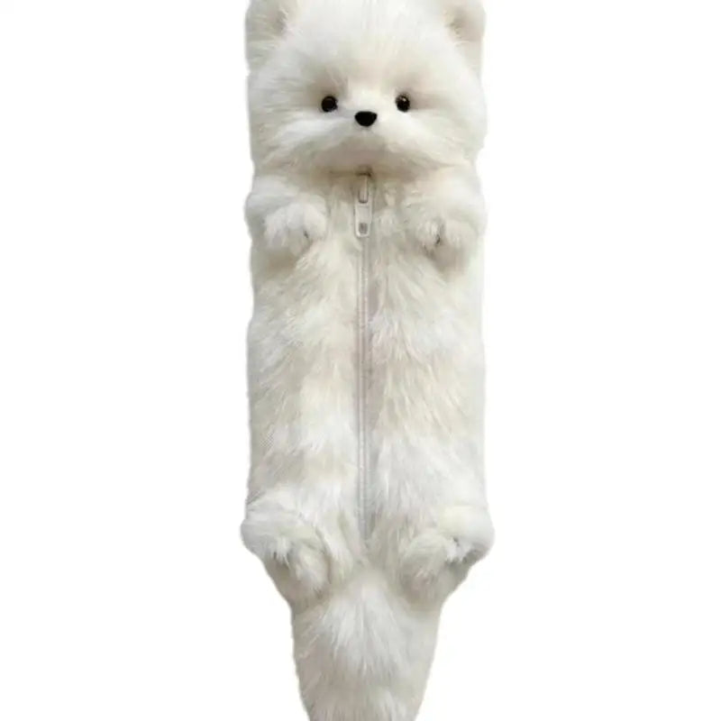 Cute Cartoon Plush Pencil Case Animal Zipper Bag Students Stationery Qme