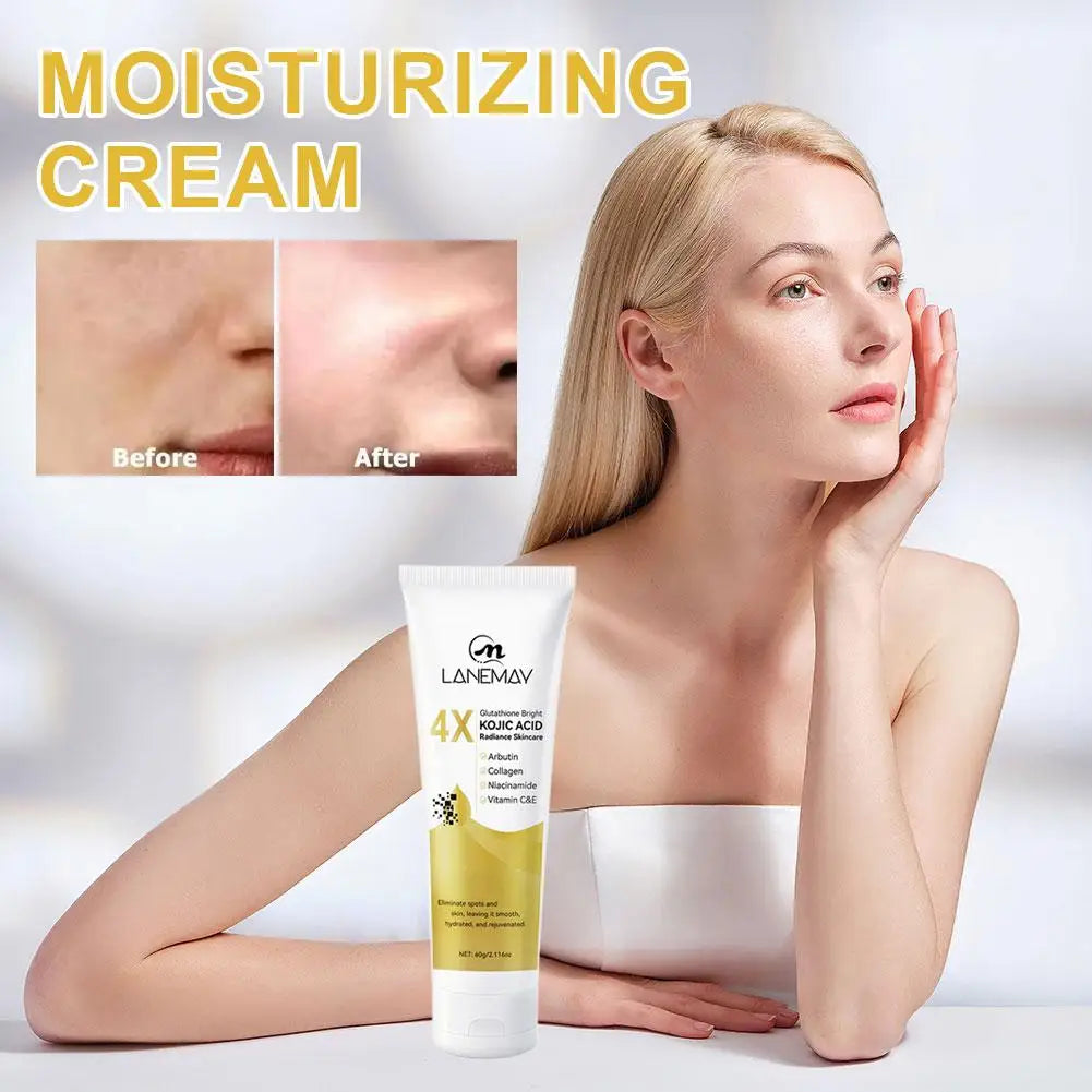 4X Glutathione Kojic Acid Face Cream Even Skin Tone,Eliminates Dark Spots And Dullness Refreshing Moisturizing Glowing Skincare Qme